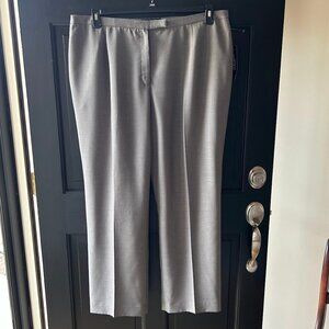 Kasper Women's Elastic Back Career Trouser Pants Grey Plus Size 22W NWT Lined
